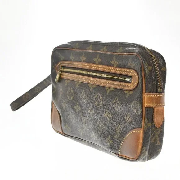 LOUIS VUITTON Marly Dragonne GM Clutch Hand Bag Monogram Brown M51825 67KP288
